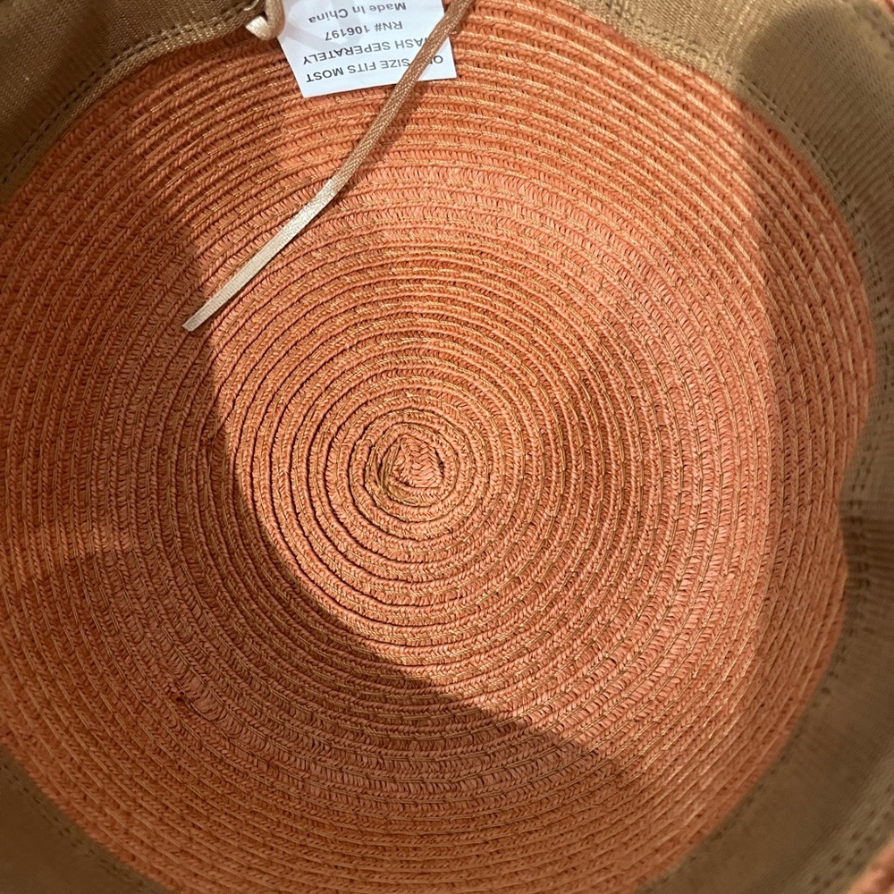 NWT Stylish Woven Sun Hat in Rust - Picture 3 of 5
